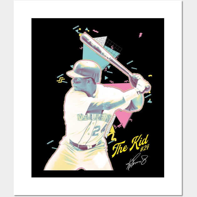 Ken Griffey Jr The Kid Basketball Legend Signature Vintage Retro 80s 90s Bootleg Rap Style Wall Art by CarDE